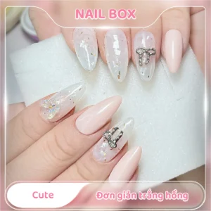 Ảnh sản phẩm Nail Box Nail box cute đơn giản trắng hồng