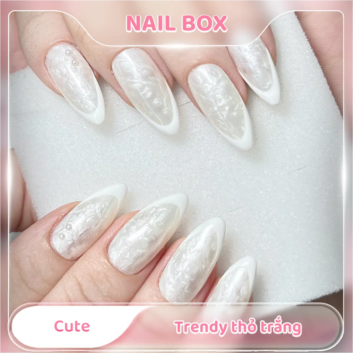 Nail Box – Nail box cute trendy thỏ trắng Ảnh sản phẩm Nail Box Nail box cute trendy thỏ trắng