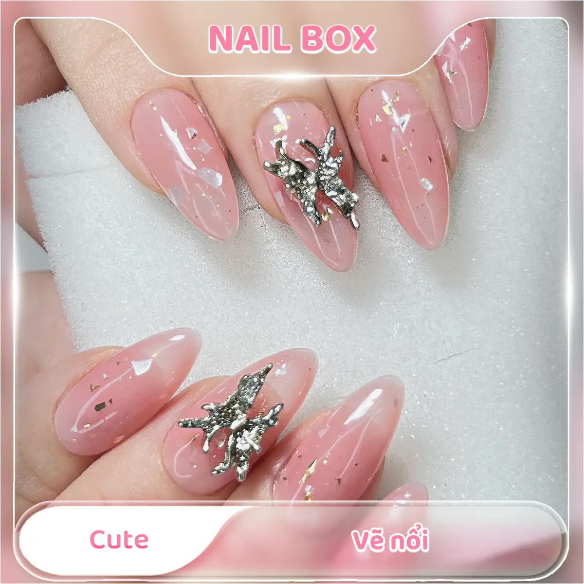 Nail Box – Nail box cute vẽ nổi Ảnh sản phẩm Nail Box Nail box cute vẽ nổi