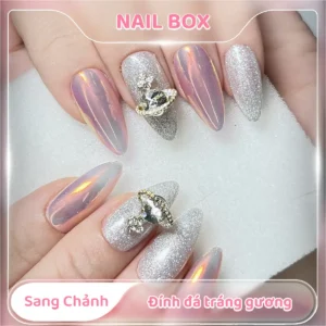 Ảnh sản phẩm Nail Box Nail box sang chảnh đính đá tráng gương