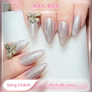 Ảnh sản phẩm Nail Box Nail box sang chảnh đính đá vàng